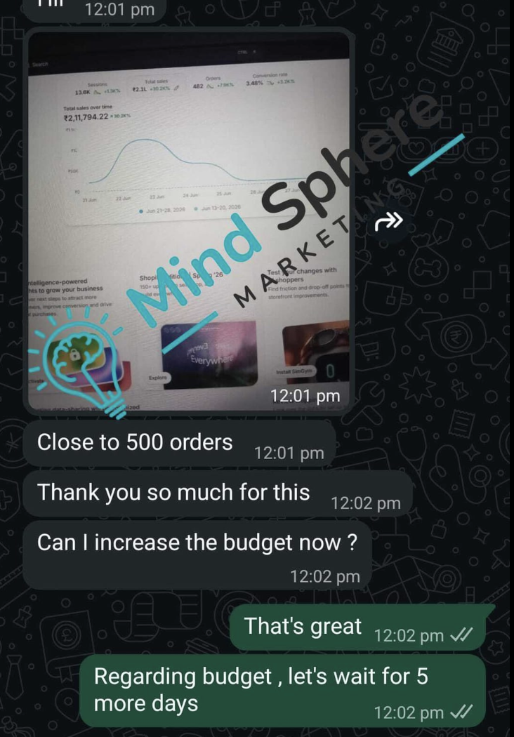 Student dashboard screenshot showing close to 500 orders